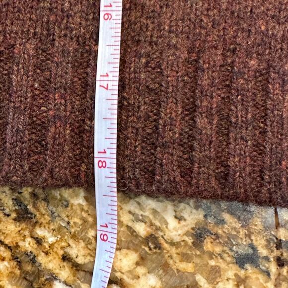 Vintage Graphite Jeanswear 100% Lambswool Orange and Brown Cropped Sweater Med - Picture 6 of 6